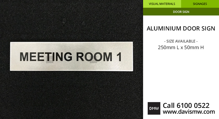 Aluminium Door Sign - Davis Materialworks