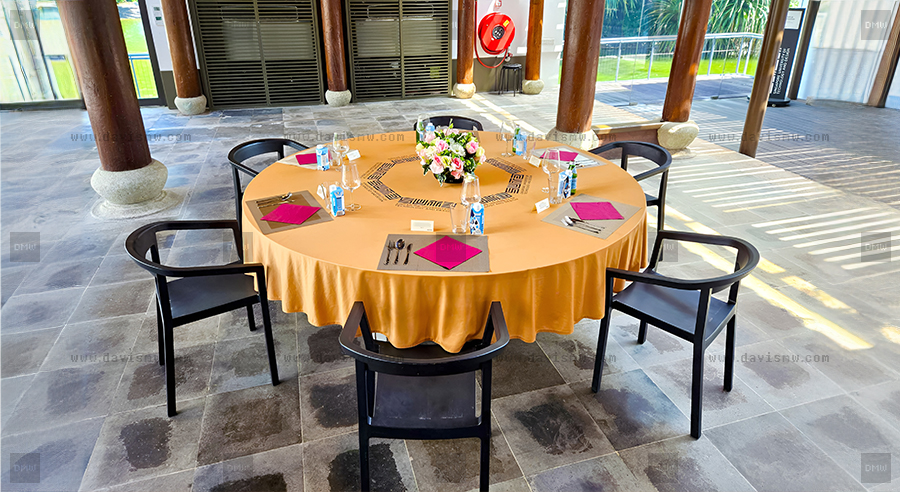 Custom Event Tablecloth - SUTD - Davis Materialworks