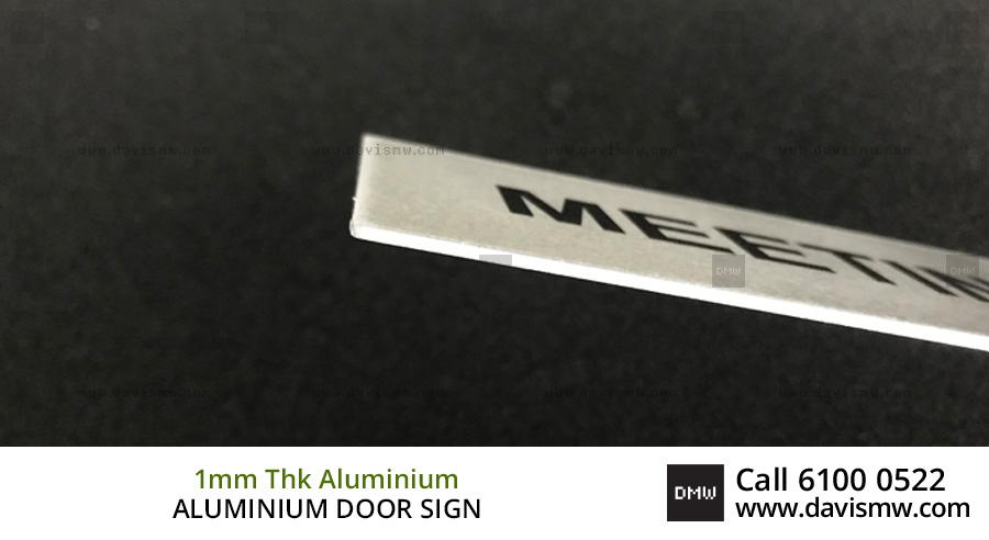 Aluminium Door Sign - Davis Materialworks
