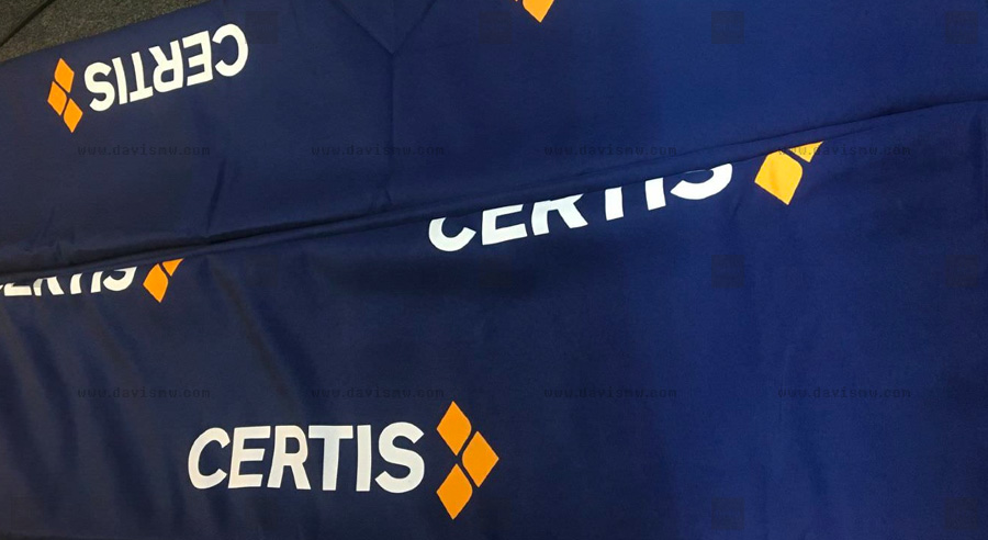 Custom Event Tablecloth - Certis Cisco Logo Printed Tablecloth - Davis Materialworks