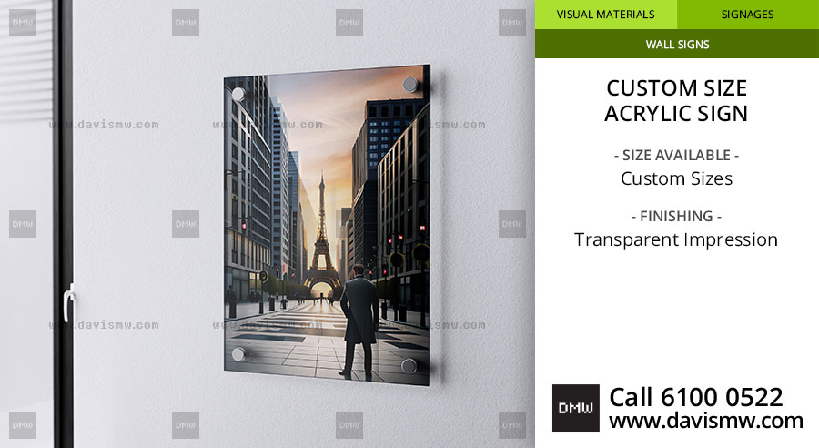 Custom Size Acrylic Sign - Transparent Type - Davis Materialworks